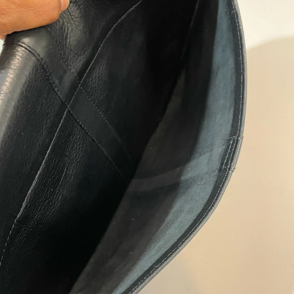 Large Black Leather Envelope Briefcase (no strap) Made in USA